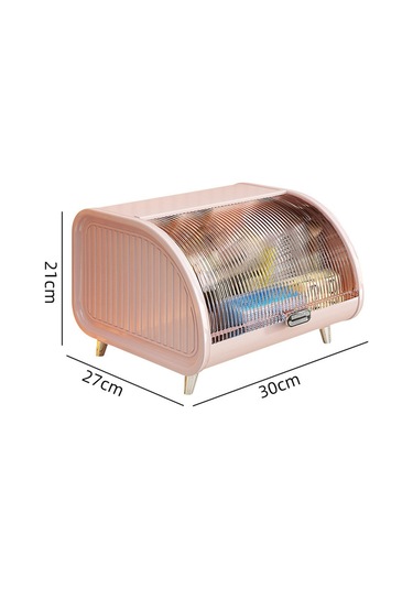 Homyl Kozmetik Saklama Kutusu Mutfak Kabı Fırın Kahve Pembe