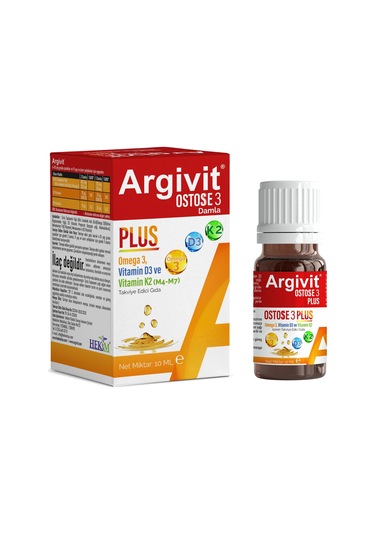 Argivit Ostosse3 Plus Omega 3 Ve Vitamin D3 İçeren Takviye Edici Gıda 10 Ml