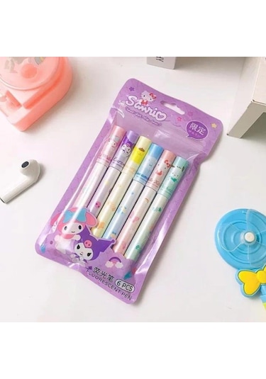 Hello Kitty Friends 6lı Fosforlu Kalem 6689 Pastel Ultramarin