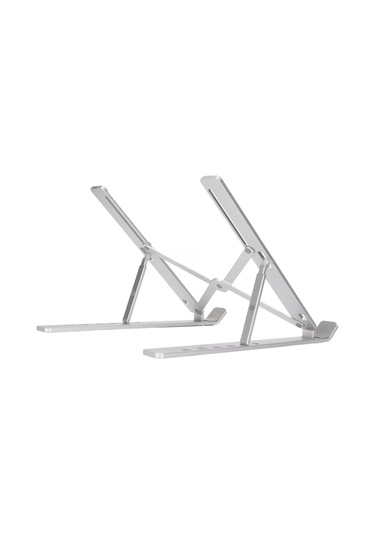 Vkemall Alüminyum Dizüstü Bilgisayar Standı Yükseklik Ayarlanabilir Katlanabilir Isı Dağıtıcı 10-15.6 İnç Uyumlu Masaüstü Tutucu Gümüş N3