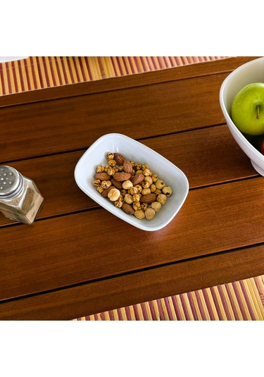 Alezy 578 Göreme Melamin Termostar Garnitür Tabak 14x10 Cm Beyaz