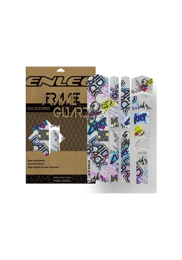 Neevoyu Renkli Orman Desenli Bisiklet Çerçeve Koruyucu - 500 Mikron Kalın 3d Pvc Folyoji, Tüm Bisiklet Modelleri İçin, Çizik Ve Darbe Koruma