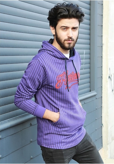 Kapşonlu Sweatshirt Mor 2825