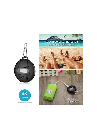 Taşınabilir Güneş Enerjili Ultrasonik Haşere Kovucu Siyah