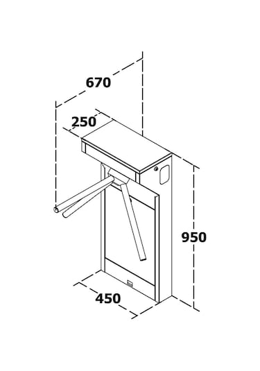 T345 Üç Kollu Elektromekanik Turnike Eko Jetonlu