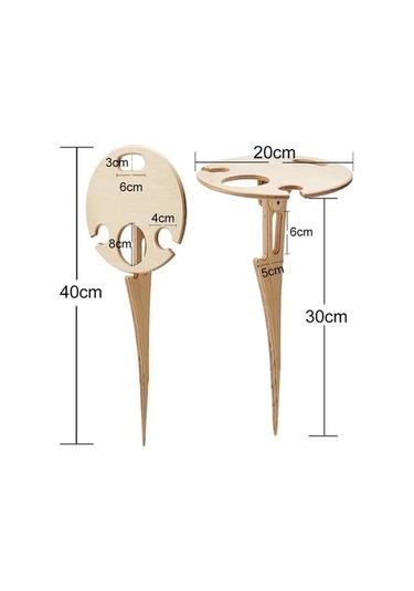 Prestigegoods Ahşap Katlanır Şarap Rafı - Açık Piknik Masa Takılı - Mutfak, Kamp İçin Ahşap