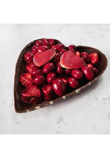 Çizgili Kalp Figür Çikolata Draje Ve Yaldızlı Çikolata Saklı