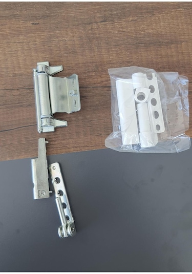 Çift Açılım Üst Menteşe Ve Alt Menteşe Seti + Beyaz Menteşe Kapağı Dahil