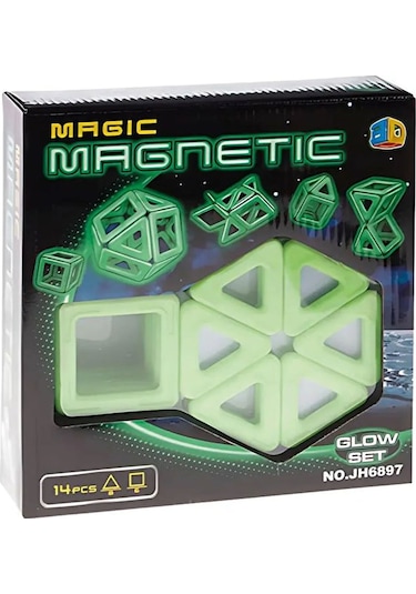 Magic Magnetic 14 Parça Karanlıkta Parlayan Mıknatıslı Şekiller
