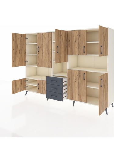 Hyperion Dolap 13 Raflı 3 Çekmeceli 9 Kapaklı 220x44x163 Aytaşı-ç Aytaşı-çam/antrasit