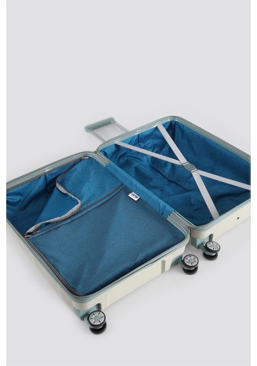 Ççs 5247 Polipropilen Büyük Boy Valiz Beyaz-mavi Beyaz - Mavi