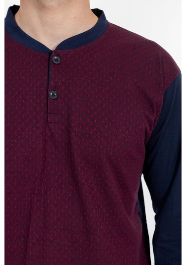 Erkek 1004 Jakarlı Süprem Pijama Takımı Bordo Bordo