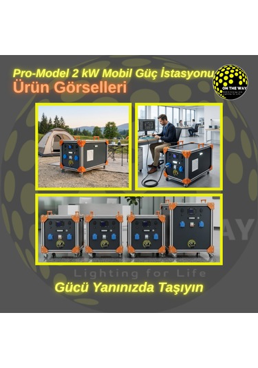 Otw Pro-model 2000w Mobil Güç İstasyonu Lifepo4 Bataryalı Şebeke Şarjlı