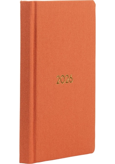 Ece Ajandası Yeniköy 2026 Mandalina - Haftalık Keten Sert Kapak Cep Boy 9x14 Turuncu