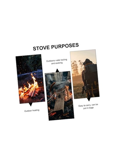 Jzcat Katlanır Soba Taşınabilir Yakıt Brülörü Seyahat Sobası Altın - Gümüş