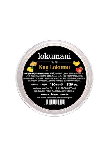 Kuş Lokumu 150 Gr Çilek - Limon - Muz - Portakal