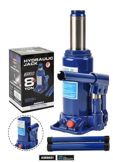 Assur Asr8031 8 Ton Oto Kaldırma Krikosu Şişe Kriko Hidrolik Mavi