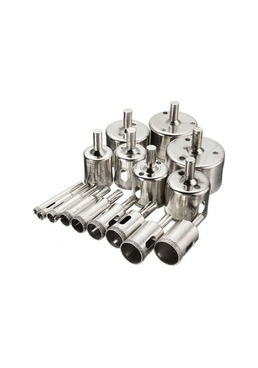 Shineyee 16 Parça Elmaslı Matkap Ucu Seti 6-50mm : Mermer, Seramik, Cam Delme Ve Boncuk Yuvarlama Aracı - Tam Dolu Delme Çözümü