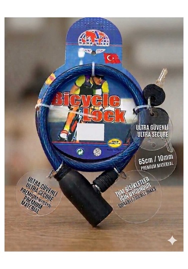 Bisiklet Kilidi 10 Mm 65 Cm Bisiklet Aksesuarı Çok Renkli