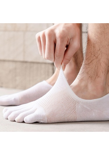 Homyl Koşu Sporları Için Beş Parmak Çorap Hafif Kaymaz İnce Beyaz