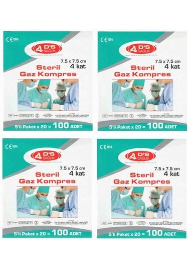 Damla Sağlık Steril Kompres Spanç 7.5 x 7.5 CM 400 Adet