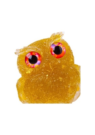 Lijinxu Magideal Baykuş Heykeli Hayvan Sevimli Reçine Masaüstü Sarı