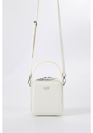 Ççs 17561 Kadın Omuz Askılı El Çantası-beyaz Beyaz