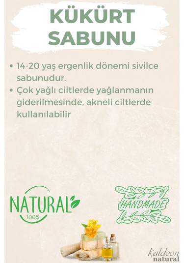 Kabak Lifli El Yapımı Doğal Kükürt Sabunu 120 G