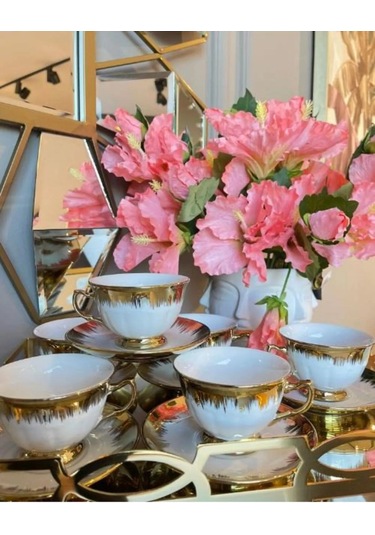 Çeyizci Çarşı Joyful Çay Ve Nescafe Fincanı Takımı Purebone-374 Gold