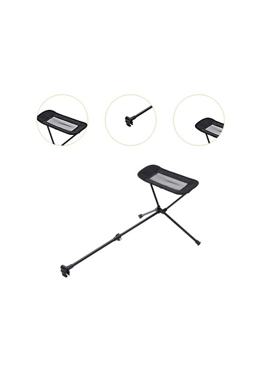 Homyl Katlanır Kamp Sandalyesi Ayak Dayama Aksesuarı Alüminyum Siyah