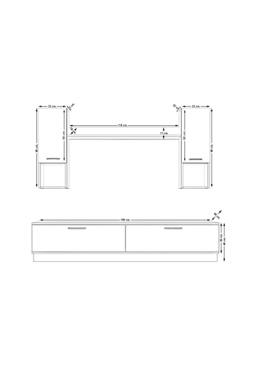 Decoraktiv Eko 5dab Mdf Std Tv Ünitesi Tv Sehpası Pera - Antrasit