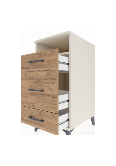 Kronos Komodin Tek Raflı 3 Çekmeceli 44x59x96 Aytaşı-çam Aytaşı