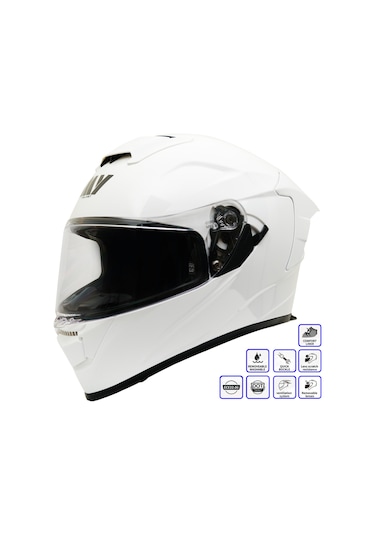 My Helmets Mks001-pw Yarış Spoiler Güneş Vizörlü Şeffaf Full Face Motosiklet Kaskı Çok Renkli