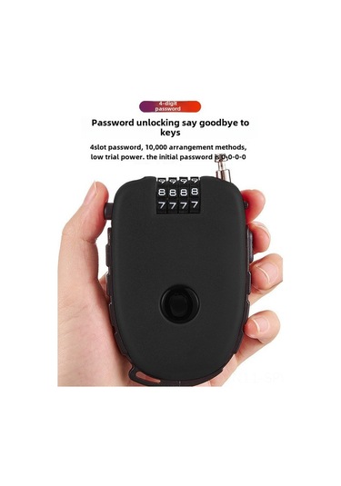 Maiyame Motorcycle Kask Kilit, Genişletilebilir Çelik Tel, 4 Haneli Şifre, Elektrikli Bisiklet Antifantezi, C32 Mavi