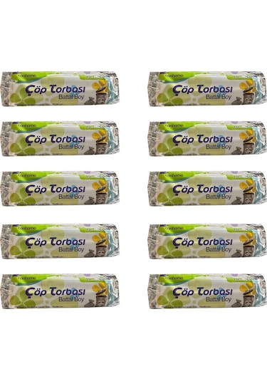 Canhome Büyük Boy Çöp Torbası 10 x 10'lu Mavi 75 x 90 CM