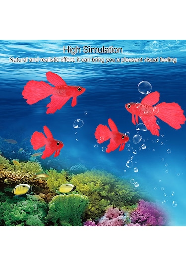 Qingmipy Akvaryum Dekorasyonu: Simülasyonlu Silikon Kırmızı Zıpkın Balık - Su Akışıyla Hareket Eden Süngüllü Ornament