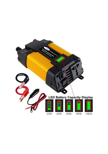 Sones Little Wasp 12v - 220v 4000w Led Ekranlı Ve Çift Usb'li Araç Güç Çeviricisi
