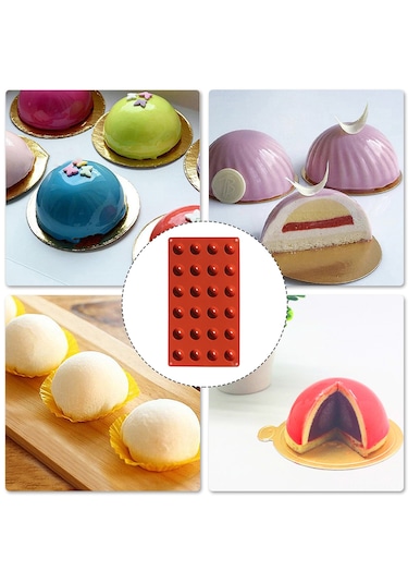 Qingmipy 4 Adet Yuvarlak Silikon Kalıp - Kek, Çikolata Ve Puding İçin Yapışmaz Pişirme Kabı Çok Renkli