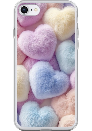 Apple Uyumlu iPhone 6s Plus Şeffaf Kılıf Peluş Tasarımlı