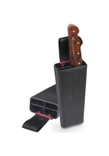 Plastik Bıçak Kütüğü 4 Lü Kasap Kütük Kurban Kütüklük 22x9x5cm Siyah