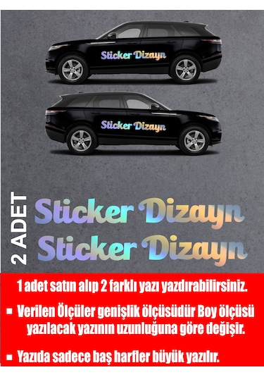 Kişiye Özel Yazı - 2 Adet Isim Soyisim Yazı - Araba - Oto - Araç -motosiklet - Karavan Sticker Etiket 00096 50 Cm