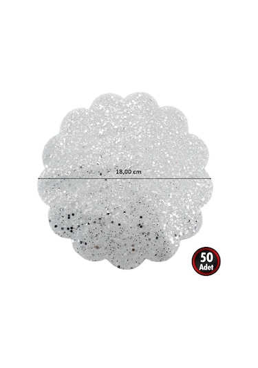 Kesilmiş Tül. 18 Cm Metalik Parlak. 25 Adet - Gümüş