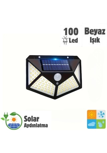 Hb-100 Model 100 Led Solar Hareket Sensörlü Güneş Enerjili 3 Mod