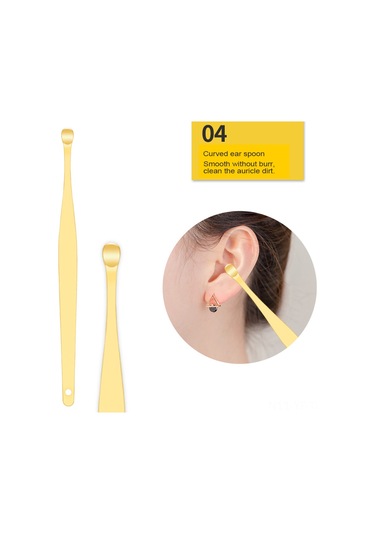 Yifomall 6 Parça Paslanmaz Çelik Kulak Temizleme Seti, Kulak Kiri Temizleyici Kaşık Ve Saklama Kesesi İçeren