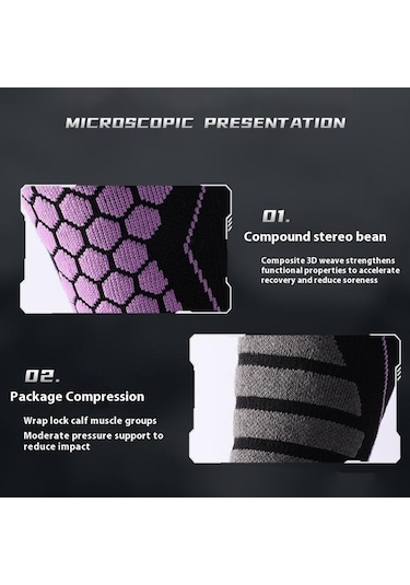 Butu Golovejoy Dwz04 1 Çift Spor Kompresyon Çorapları Kış Sıcak Yüksek Tüp Kayak Baldır Çorapları Siyah+gri Siyah - Gri