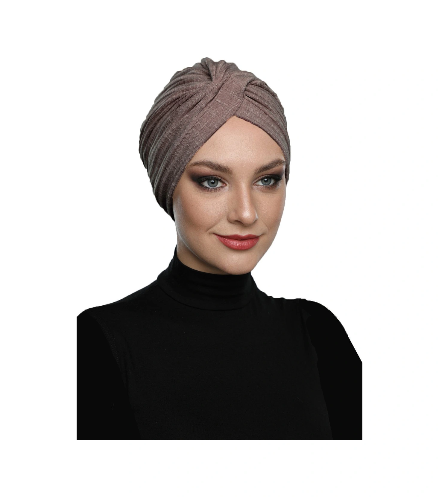 Çapraz Penye Astarlı Hibiskus Rengi Hazır Türban Tesettür Havuz Bonesi Hibiskus