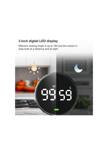 2pcs Manyetik Kronometre Led Dijital Ekran Zamanlayıcı Mutfak