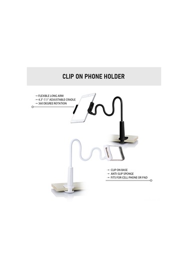 Xiyyadms 80cm Metal Akıllı Telefon Ve Tablet Tutucu - 360 Derece Döner, Esnek Uzun Kollü, Ev Ofis Kullanıma Uygun Siyah Tutucu Diğer