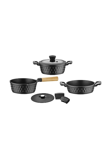 Brioni Diamond 5 Parça Siyah Midi Set