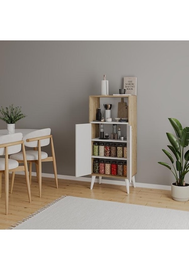 Just Home 2 Kapaklı Raflı Çok Amaçlı Dolap - Safir Meşe / Beyaz - 123x35x56 Cm Safir Meşe / Beyaz Just Home 2 Kapaklı Raflı Çok Amaçlı Dolap - Safir Meşe / Beyaz - 123x35x56 Cm Safir Meşe / Beyaz